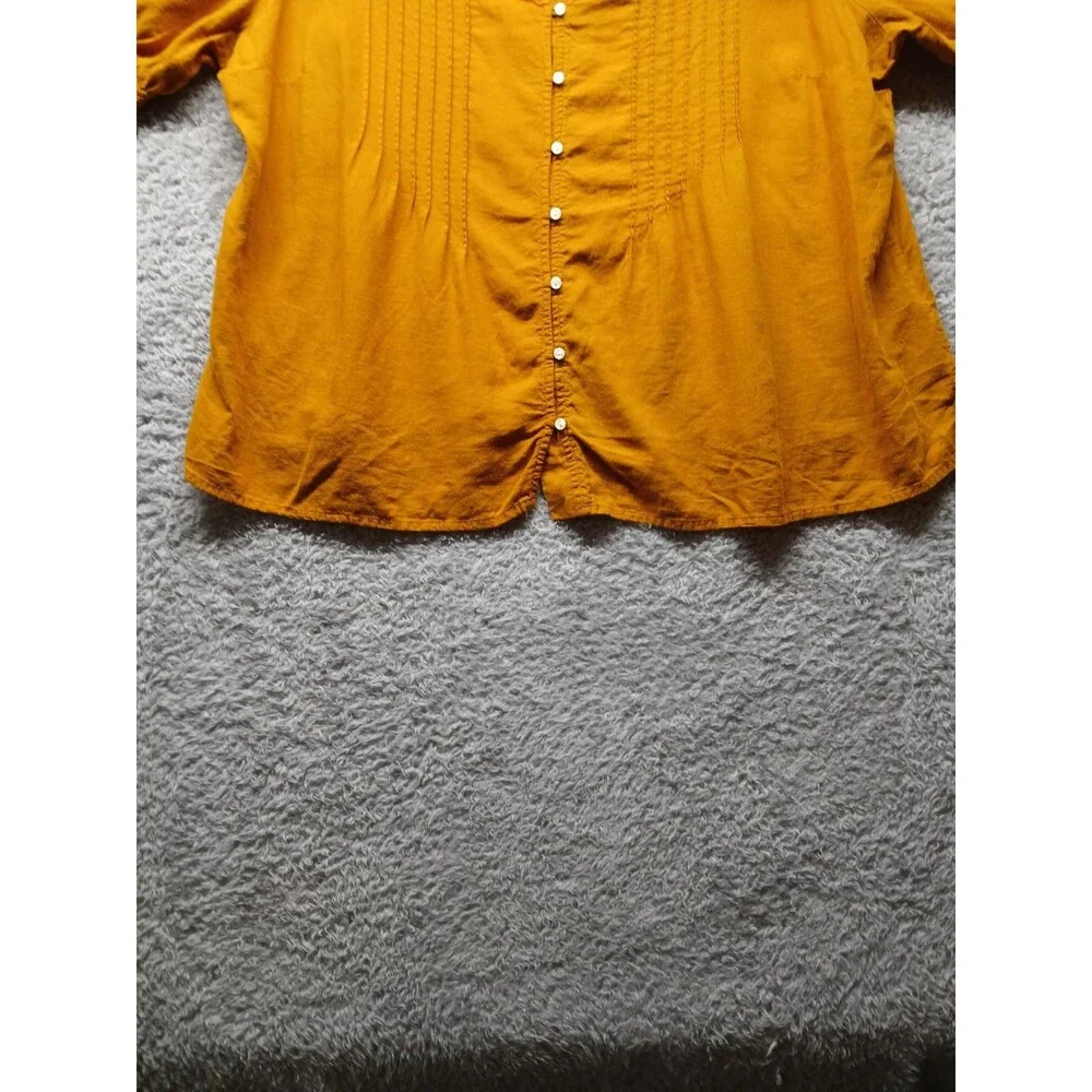 Old Navy Womens Copper Linen Blouse Size XL Button Front Boho Casual Solid
